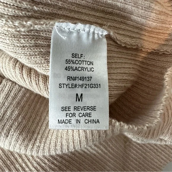 HYFVE Tan Balloon Sleeve Mock Neck Sweater Size M - Picture 4 of 5